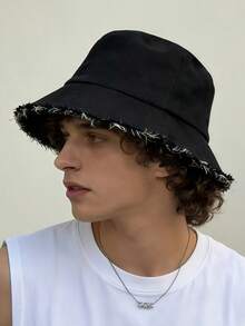 1顶男女通用水洗牛仔布渔夫帽，可折叠帽檐做旧防晒帽，旅行户外夏季帽 - 多色 - 查看 12