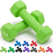 Weights Dumbbells 10 Colors Options Compatible With Set Of 2 Neoprene Dumbbells Set,1-15 LB, Anti-Slip, Anti-Roll, Hex Shape - 綠色 - 查看 14
