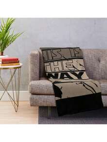 This Is The Way M A N D O  Throw Blanket - Ultra Soft Flannel Blanket For Couch, Bed And Sci-Fi Decor, Bold Typographic Mandalorian Design, Cozy Lightweight Gift For Fans And TV Series Lovers - Main Image Color - View 11