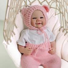 NPK 19英寸薇薇安仿真软胶重生娃娃，手工绘制细节，血管清晰可见，逼真3D肤色女孩 - 粉色 - 查看 4