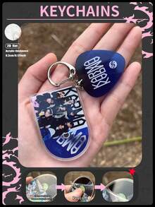 /SK/Do It，K-POP SK风格亚克力钥匙扣，STAY，包包挂饰，汽车钥匙扣吊坠，钥匙圈，手机包挂件，礼物，美观钥匙扣，送给朋友的特别礼物 - 雙面印刷 需自行撕膜 - 查看 13