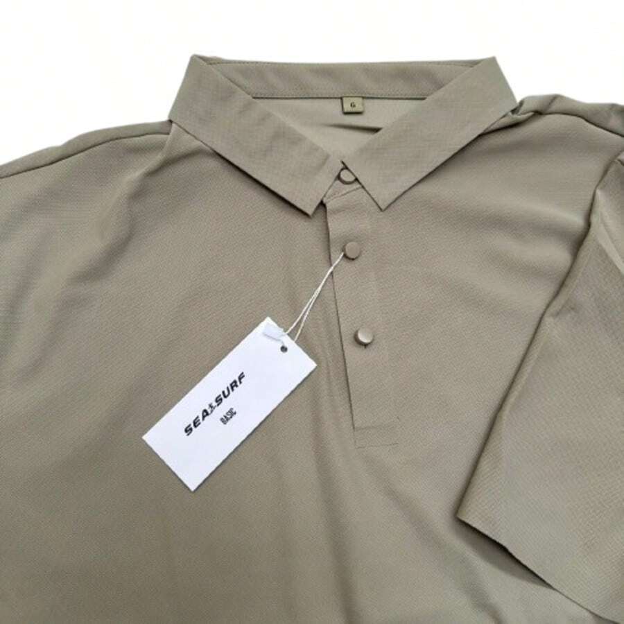 Men's Polo Shirt In Elastic Ice Fabric - Màu nâu  Mocha - Xem 1