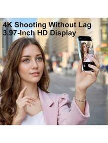 Magnetyczny wyświetlacz do selfie na telefon komórkowy - 1 szt. Bezprzewodowy wyświetlacz do transmisji na żywo 1080P, tylna kamera do selfie i vlogów, funkcja lustrzanego odbicia/obrótu jednym kliknięciem i zdalne sterowanie, monitor do selfie, nagrywanie w mediach społecznościowych, akcesoria do wideoblogów, nowoczesne urządzenie do streamingu, kompaktowa konstrukcja, wyświetlacz HD, ładowanie przez USB typu C, twórca treści dla vlogerów podróżniczych, 1250 mAh - 3,97 cala - Zobacz 5