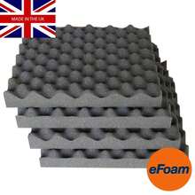 PACK OF 6 SOUND PROOFING ACOUSTIC FOAM SOUND PANELS LARGE TILES EGG PROFILE - Multicolor - View 2