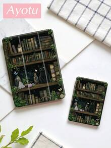 1个书架平板电脑保护套和Kindle电子书保护套，兼容第10代、第11代/Air 4代/Air 7代/9.7英寸，兼容三星Galaxy Tab A9 Plus、Kindle（第11代-2024年发布）（6英寸）、Kindle Paperwhite第12代2024年，绝佳的节日礼物，时尚简约的图案。 - 彩色 - 查看 6