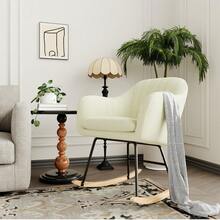 Mecedora de guardería, mecedora tapizada de chenilla, cómoda silla de lactancia para interiores, sillón con respaldo, cómoda silla auxiliar para sala de estar, dormitorio y oficina. - Beis - Ver 1