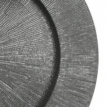 PP Antique Charger Plates Bulk Round Plastic Dinner Plate Embossed Rim Server Plate Decorative Chargers Floral Plates For Dinner Parties Wedding - 50pcs-Black - 查看 9