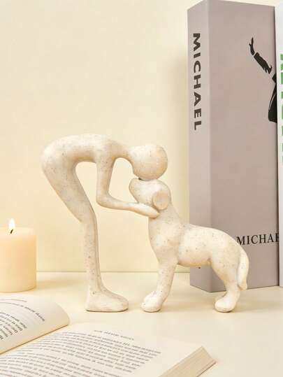 1pc Dog Sculpture, Home Decor, Cute Dog Statue, Suitable For Office, Living Room, Bedroom, Home, Memorial Gift For Pet Lovers