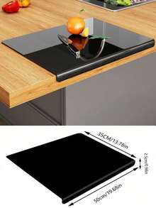 1pc Acrylic Cutting Board For Kitchen Countertop, Countertop Protective Mat, Kitchen Supplies, Large Transparent Cutting Board - Black - View 11