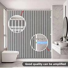 Cortina De Ducha Magnética Plegable Con Recorte De Baño Color Gris - Gris - Ver 8