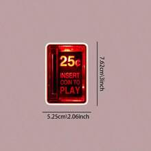 1pc 25¢ Insert Coin Sticker – Retro Gaming Arcade Decal, 80s Nostalgia Vibes – Perfect For Water Bottles, Laptops, Game Consoles, Notebooks, Skateboards, And More School Supplies,Back To School - A - View 2