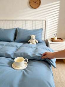北歐輕奢單被套全棉水洗棉，不包含被芯，親膚透氣舒適，四季通用，完美的節日禮物，適合單人/雙人床可機洗的床上用品，婚禮，復活節 - 藍色 - 查看 2