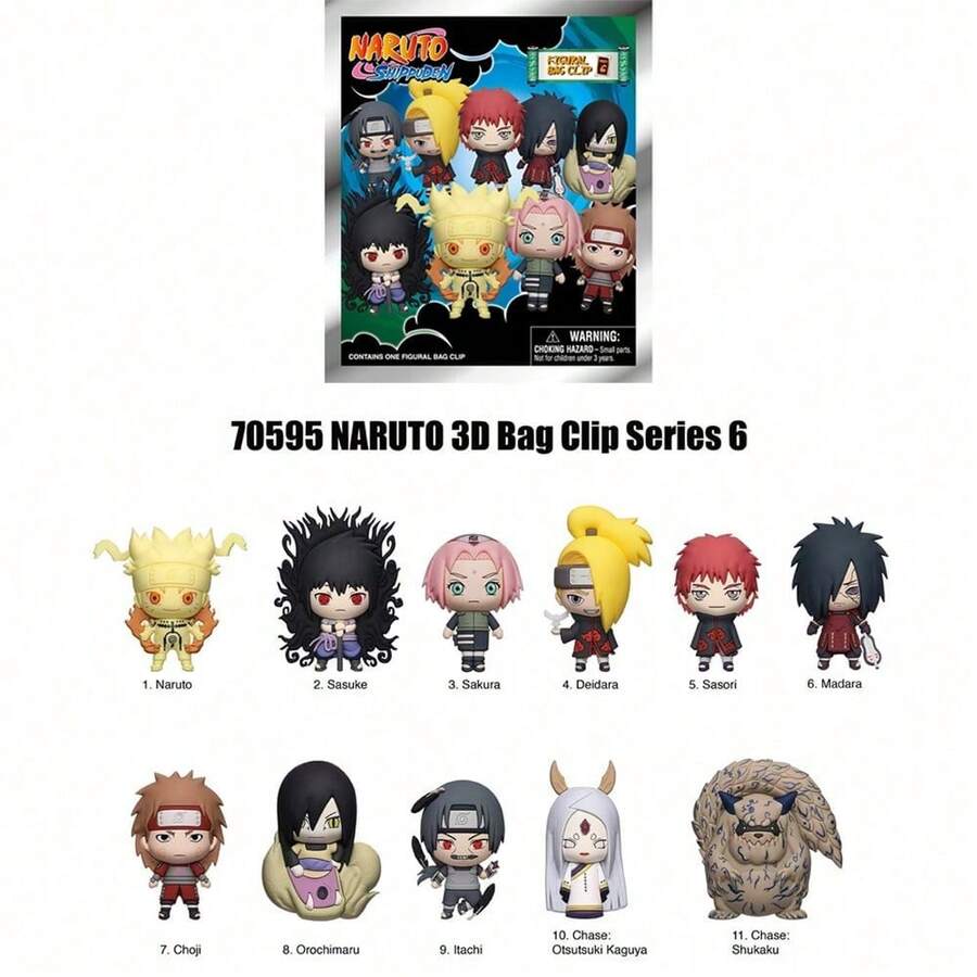 Crunchyroll 1个火影忍者官方3D动漫人物系列3D挂件夹，随机包含鸣人、佐助、佩恩、卡卡西等1个动漫人物。动漫迷生日派对礼物 - 系列6 - 查看 1
