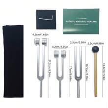 [Điều chỉnh trị liệu] Bộ âm thoa trị liệu chuyên nghiệp 128Hz, 256Hz, 512Hz. Công cụ cân bằng luân xa cơ thể, phục hồi DNA, Yoga, Reiki và Thiền định, hỗ trợ trị liệu năng lượng và thư giãn bằng âm thanh. - Bạc - Xem 8