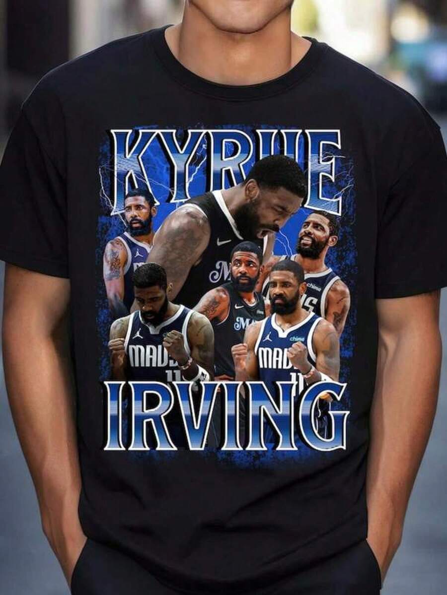 Irving Dallas Mavericks Bootleg Inspired Tshirt Basketball Handmade Kyrie Shirt Gift For Him G Boys Gifts Kids Outfits Tops For Teen Girls Kids Girls Clothing Clothes For Kids Boys Shirts Kids Shirts Tween Girl Clothes Family Matching T Shirts Valentine's Day Gifts Birthday Gift Gifts For Men Gym Wear Women Top Graphic T Shirt Women, Gym Wear Women - 黑色 - 查看 1