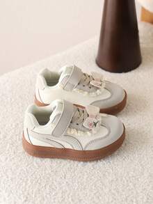 1 Pair Girls' Casual Sneakers, New Spring Fashion Toddler Non-Slip Closed-Toe Sports Shoes - Beige - View 6