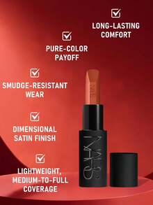 NARS #802 No Shame (Apricot Brown) Lipstick 3.8g/0.13oz | Long-Lasting & Comfortable | Solid Color Coverage | Non-Feathering | Satin Texture | Medium-High Coverage - 802 No Shame - View 5