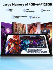 Qetupa Tableta Android 15 de 10.1 pulgadas, 4GB RAM+128GB ROM, CPU de 8 núcleos MTK 6762, batería de 6000mAh+carga Type-C+WiFi 5G+BT 5.2, cámara frontal de 5MP y cámara trasera de 13MP, pantalla IPS HD grande de 1280*800 - Morado - Ver 2