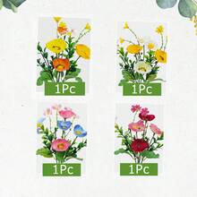 4/8 Bunches 12.59 Inch Artificial Poppy And Daisy Flower Bouquet, Multi-Flower And Leaf, Moisture-Proof And Maintenance-Free, Realistic And Full-Bodied Design, Artificial Floral Decor, Fake Plants, Suitable For Indoor/Outdoor Garden, Planter, Table, Kitchen, Bedroom, Bathroom, Patio, Porch, Balcony, Wedding Party Decoration, Valentine''s Day Gift - Multicolor - View 13