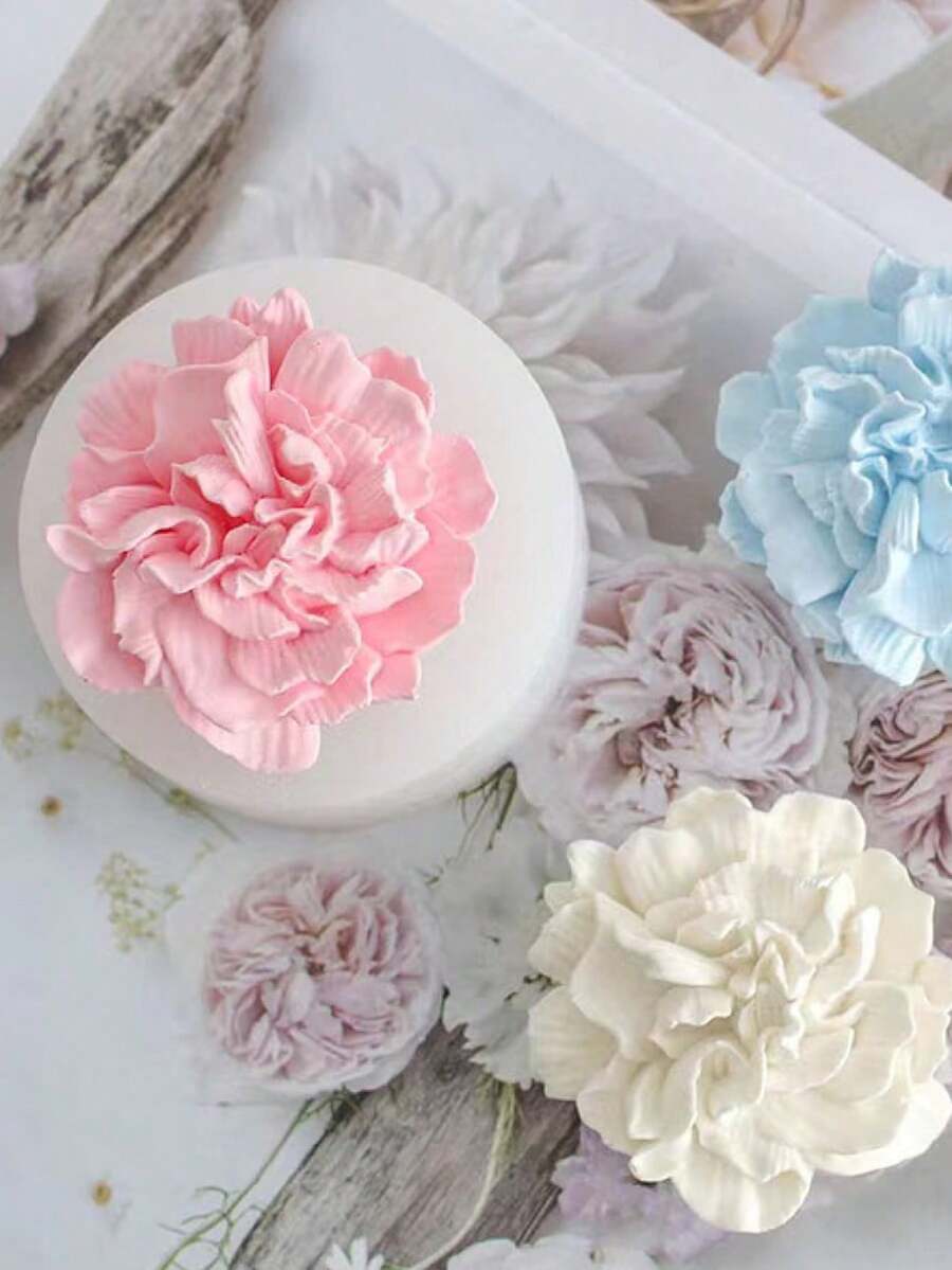 Carnation Flower DIY Handmade Fragrance Plaster Multifunctional Silicone Mold - A-White - View 1