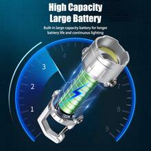 1个多功能钥匙扣手电筒 | 双灯芯设计，3种模式（高亮/低亮/爆闪）Type-C可充电便携式EDC照明 - 彩色 - 查看 8