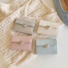 Heart-Shaped Wallet, Large Capacity Women's Wallet, Student Tri-Fold Card Holder - Multicolor - View 11