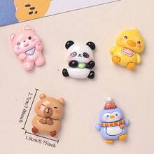5/10pcs Cute Penguin, Bear, Duck Animal Fridge Magnets, Resin Cartoon Refrigerator Stickers, Suitable For Kitchen, Office, Whiteboard, Storage Cabinet, Dishwasher, Kitchen Decor, Home Decor, Mother's Day Gift, Teacher's Day - Multicolor - View 3