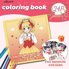 GDTME Cute High School Girl Painting Notebook, 9 Pages, Pink, "Heartbeat!" Cute! High School Girl's Daily Life Cute Manga Style, Anime Girl Illustrations (24 Pages), Perfect Birthday Gift, Christmas Gift, Girl Gift, Otaku Girl Gift, Valentine's Day And Women's Day Gift, Back To School Gift, Coloring Book, Art Supplies, Stationery - Kawaii Girl9 - View 20