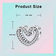 S925 Silver Plated Hollow Heart Pendant, Couples/Best Friends Matching, Romantic Daily Wear, Replaceable Charm, Suitable For Valentine's Day, Anniversary, Birthday, Versatile Gift - Mixed Colors - View 7
