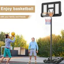 Dripex Portable 10ft Basketball Backboard Hoop Net Set Professional Outdoor Basketball Stand With Wheels ,Adjustable High 2.3M-3.05M - 黑色 - 查看 6