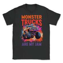 Monster Truck Big Retro Race Dad Trucker Lover Jam Vintage Unisex T-Shirt - 黑色 - 查看 1