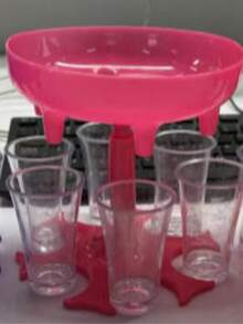 1pc 6-Slot Liquor Dispenser, Suitable For Wine, Whiskey, Beer And Spirits, Ideal For Parties And Drinking Games (Regular Model Not Including Wine Glasses) - Multicolor - View 19
