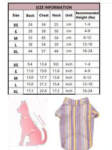 Camisetas para mascotas para gatos y perros, camisetas a rayas de estilo urbano, camisetas transpirables y ligeras para primavera y verano, atuendos a cuadros para gatos y perros - Rosa - Ver 2