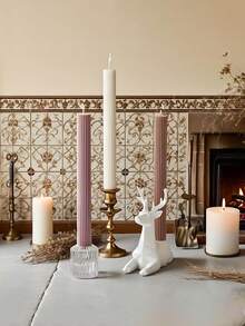 European-Style Fine Striped Long Stick Candle Molds For Making Decorative Candles, Atmosphere Dinner Candles And Holiday Candles - Striped Column Mold - View 5