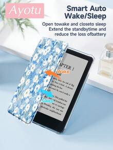Ayotu 1 Pc Blue And White Daisies Tablet Case & Kindle E-Book Case Compatible With 10th Generation, 10.2/Mini6/Mini7/9.7 Inches, Compatible With Samsung Galaxy Tab A9 Plus, Kindle (11th Generation-2024 Release)(6 Inch), Kindle Paperwhite 12th Gen 2024, Great Holiday Gift, Stylish And Simple Pattern. - Multicolor - View 10
