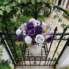 4 Artificial Flower Simulation Rose Bouquets Silk Daisies Dandelion Flowers Loose Wedding Home Party Decoration Dining Table Centerpiece, Purple  Colors - Purple - View 8