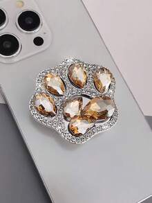 水钻猫爪可伸缩手机支架，女士指环支架，强力粘胶固定，适合观看视频，新款设计 - 彩色 - 查看 9