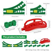 Train Track Expansion Pack – Includes Red Bridge, Switch Tracks & Connectors – Compatible With Most Train Sets And Tracks - Multicolor - View 2