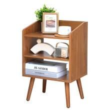 Bedside Cabinet, Simple And Modern, Easy To Assemble, Heightened Wooden Legs, Storage Cabinet, Bedroom, Small Home Use, Nordic Style Bedside Shelf - Cà phê nâu - Xem 10