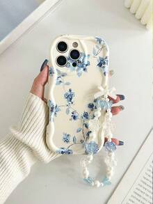 花朵奶油纹理波浪边亮面喷漆防摔手机壳，配串珠手链配件，兼容 17 Pro/17 Air/17/17 Pro Max/16/11/16 Pro/16 Plus/16 Pro Max/16 e/15 Pro Max/13/14/12/XS/XR/7G/8P，Galaxy A17/A07/S25/S25 Plus/S25 Ultra/A16/A36，11/12 Pro/12/12 X/13 Pro/14 Pro/15 Pro，10/9/Note9/12c/Note11 Pro/Note8 Pro - 彩色 - 查看 3