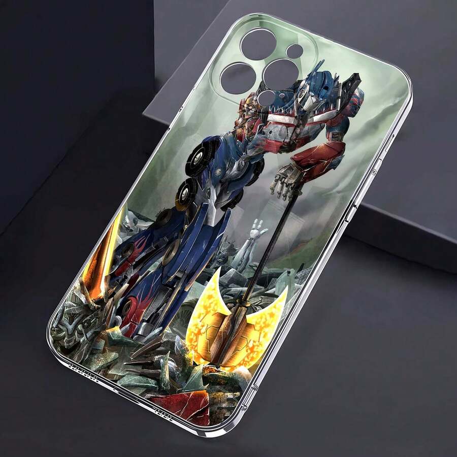 Prime blandiendo el hacha de energon entre las ruinas. Esta elegante funda para teléfono es compatible con Samsung, Apple, OPPO, , etc. Fabricada en TPU flexible, resistente a golpes y arañazos, ofrece una excelente protección contra caídas y un agarre cómodo. Es un regalo ideal para familiares, amigos y seres queridos, y una opción perfecta para festivales. - transparente - Ver 1