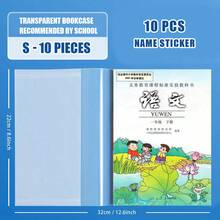 10 cubiertas de libro transparentes - Protectores de libros resistentes al agua y a las manchas. Fundas protectoras de libros de texto con diseño ajustable. Adecuado para libros de texto, libros de interés, cómics, etc. - Conjuntos - Ver 13