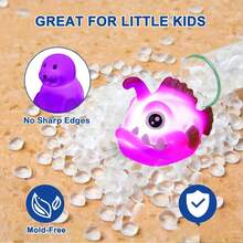 夜光海洋生物套装，色彩鲜艳闪亮的漂浮浴缸玩具，浴室、浴缸、游泳池派对的绝佳礼物 - 彩色 - 查看 4