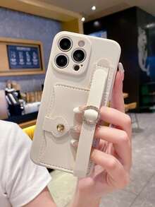 1个极简心形扣腕带卡包 + 米色直边防震镜头保护手机壳，兼容 17/17 Pro/17 Pro Max/17 Air/16/11/16 Pro/16 Plus/16 Pro Max/16e/15 Pro Max/13/14/12/11/7G/8P、Galaxy S25/S25 Plus/S25 Ultra/A05/A05S/A06/A07/A16、A16/A17/A18/A57、Y20/Y21/Y03、荣耀X8/X8B/X7A/X5/X9B/X9A，时尚之选，国际版，非国内版 - 白色 - 查看 7