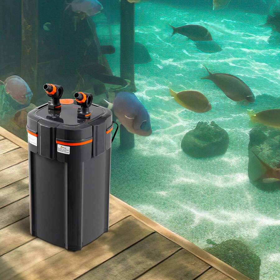 Aquarium Filter 660GPH  5-Stage Canister Filter 235 Gallon  Ultra-Quiet Internal Aquarium Filter With UV Protection  Submersible Power Filter With Multiple Function For Fish Tanks  25W - 黑色 - 查看 1