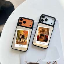 Custom Personalized Photo Design Name Phone Case Compatible With IPhone 17 16 15 14 13 12 11 Pro Max Plating Silvery Mirror Case Cover Compatible With IPhone 17 Pro Max Stylish Design Perfect For Christmas Gifts - Black - View 3
