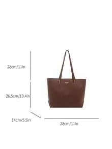 Women's Quilted Fashion Large Capacity One Shoulder Tote Bag, Magnetic Closure, Casual Street Style, Suitable For Photography, Daily Commute - Brown - View 5