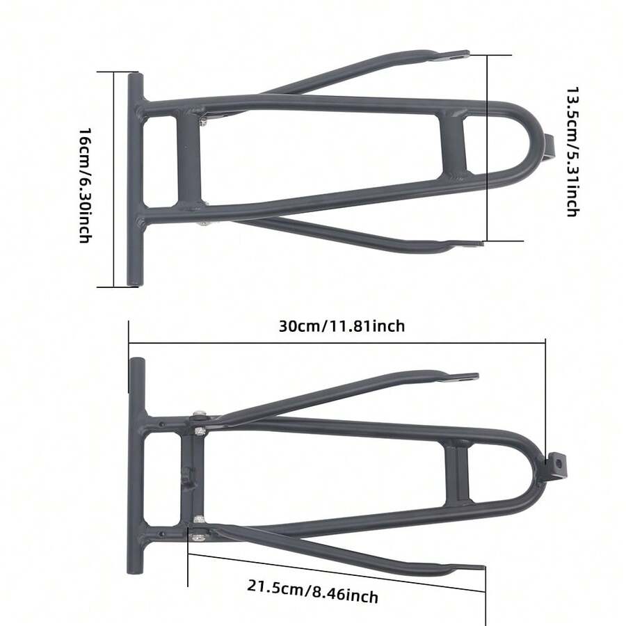 1件 2026 新款 Mintparts 16英寸折叠自行车后货架，带轮货物架 - 黑色 - 查看 1