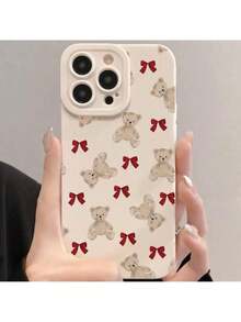 おすべてすべて揃っていますっていますいの赤いいいリボンとクマのケース  11, 12, 13, 14, 15, 16, XS, XR, X, 7, 8 Plus, Pro Max, SEシリーズ対応 - ガールフレンド,ボーイフレンド,友達,または自分自身を分けるを分けるへの完璧なイースターギフト - ホワイト - チェックする 2