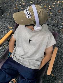 1 chiếc áo hoodie thời trang, tối giản, đa năng, thoải mái dành cho bé trai tuổi teen, mang đến vẻ ngoài cao cấp. - Màu Xám nhạt - Xem 1